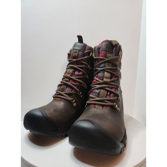 Keen Greta Waterproof Boot | Women's size 8 |Dk Brown Plaid - Picture 4 of 15